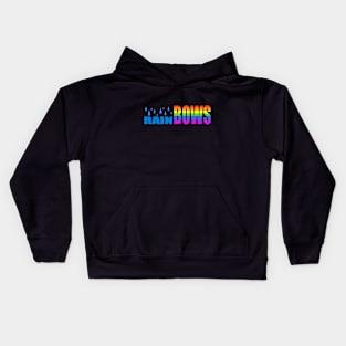 Rainbow Colors Bold Text With Raindrops Kids Hoodie